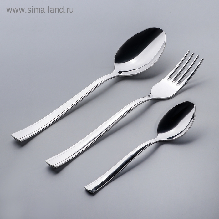 Набор столовый &laquo;Торжество&raquo;, 18 предметов, толщина 2 мм, серебристый