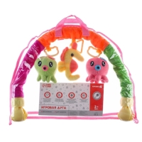 Дуга игровая мягкая на кроватку, коляску &laquo;Осьминожки&raquo;, 25-84 см, погремушки, 3 игрушки МИКС, Крошка Я
