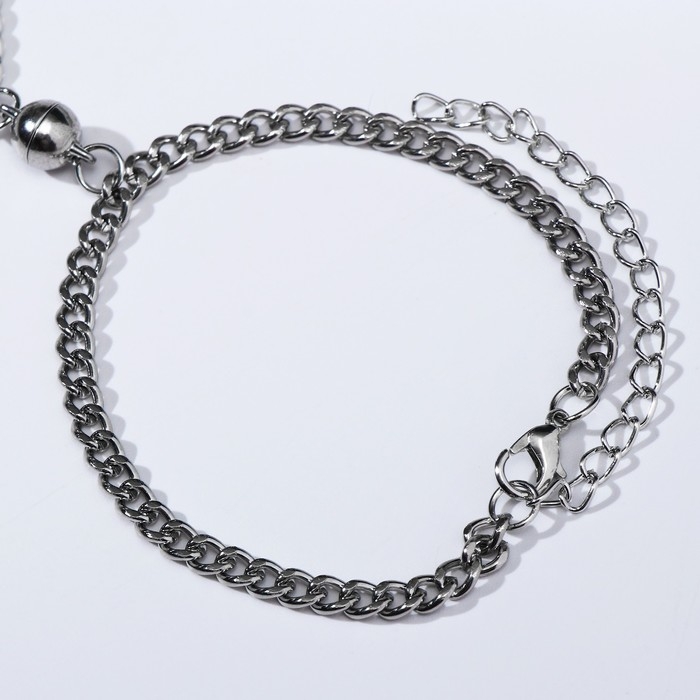 Браслеты «Неразлучники» на магните, цвет серебро L=17 Браслеты «Неразлучники» на магните, цвет серебро L=17