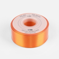 Лента атласная двухсторонняя №751 38мм*25&plusmn;1м ярко-оранжевый TR