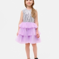 Платье детское с пайетками KAFTAN, размер 36 (134-140 см), лиловый Платье детское с пайетками KAFTAN, размер 36 (134-140 см), лиловый