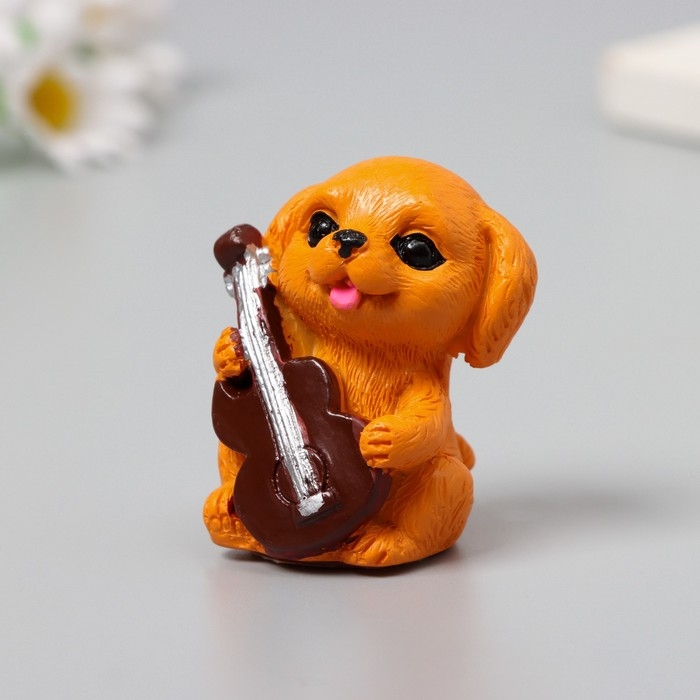 Сувенир полистоун "Собака-музыкант" набор 4 шт 3х3х5 см