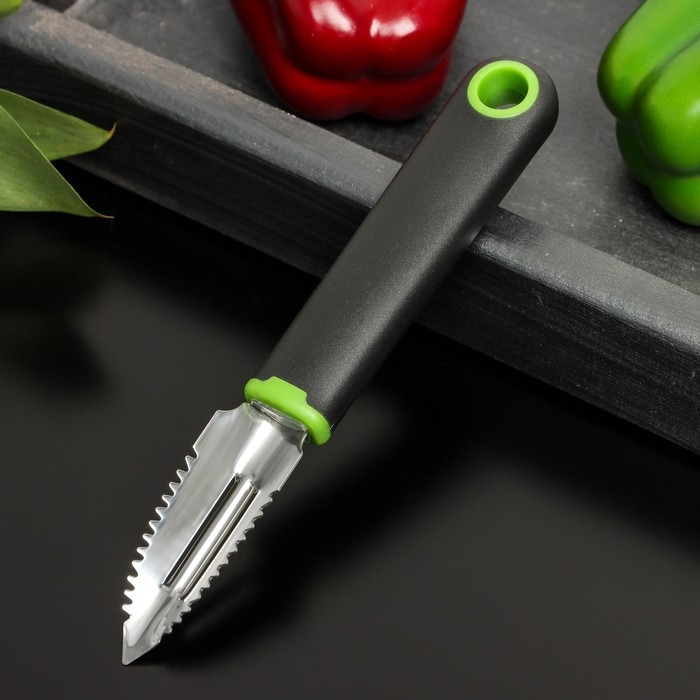 Рыбочистка Доляна Lime, 19&times;2,5 см, цвет чёрно-зелёный