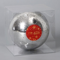 Шар пластик d-11,5 см "Винтаж" серебро