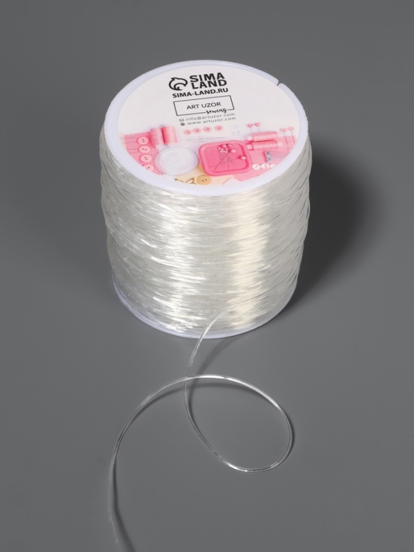 Нить для плетения 100±1м d0,8мм эластичная силикон прозрачный АУ Нить для плетения 100±1м d0,8мм эластичная силикон прозрачный АУ