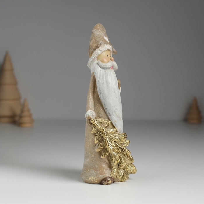 Сувенир полистоун "Дед Мороз с сердечком на шапке с подарками/ёлкой" 5,5х4,5х15,5 см