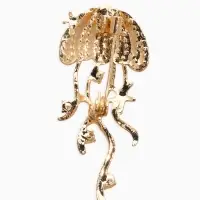 Брошь "Медуза", цвет белый в золоте