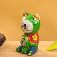 Сувенир интерьерный "Котики" 5х5х8 см, дерево, цв. зелёный