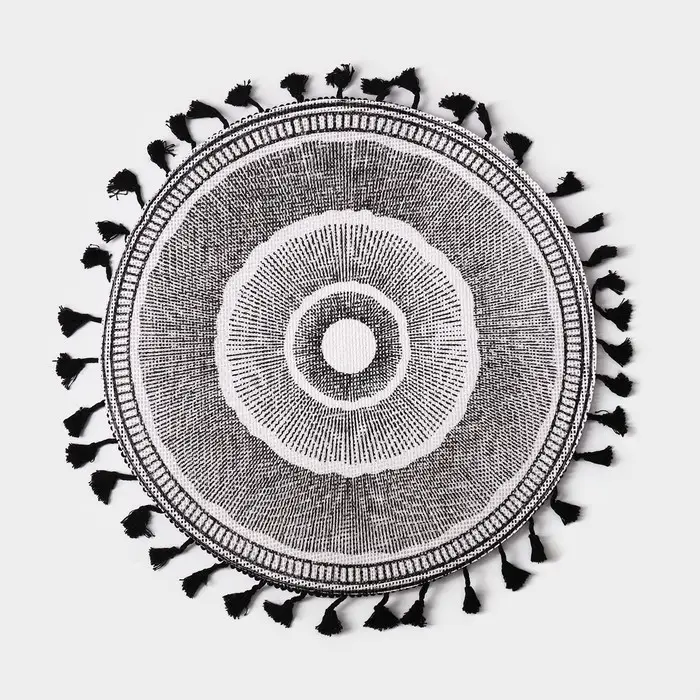 Салфетка сервировочная на стол Доляна &laquo;Солнце пустыни&raquo;, d=38 см, цвет чёрный