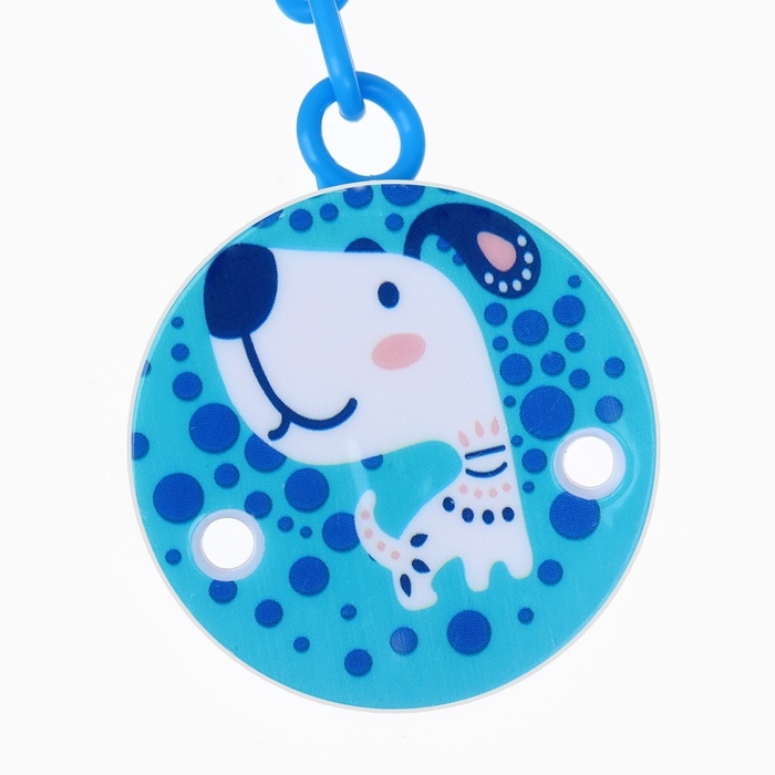 Пустышка ортодонт., с колпачком и держателем, от 0 мес., цвет Зеленый / Синий