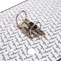 Папка-регистратор 50 мм, А4, Calligrata, эконом мрамор, нижний металлический кант, черная