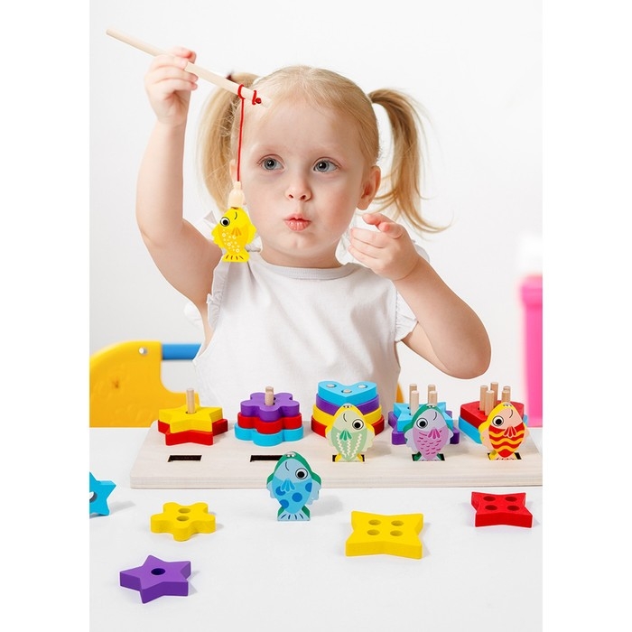 Деревянная пирамидка + рыбалка, 31 &times; 12,7 см