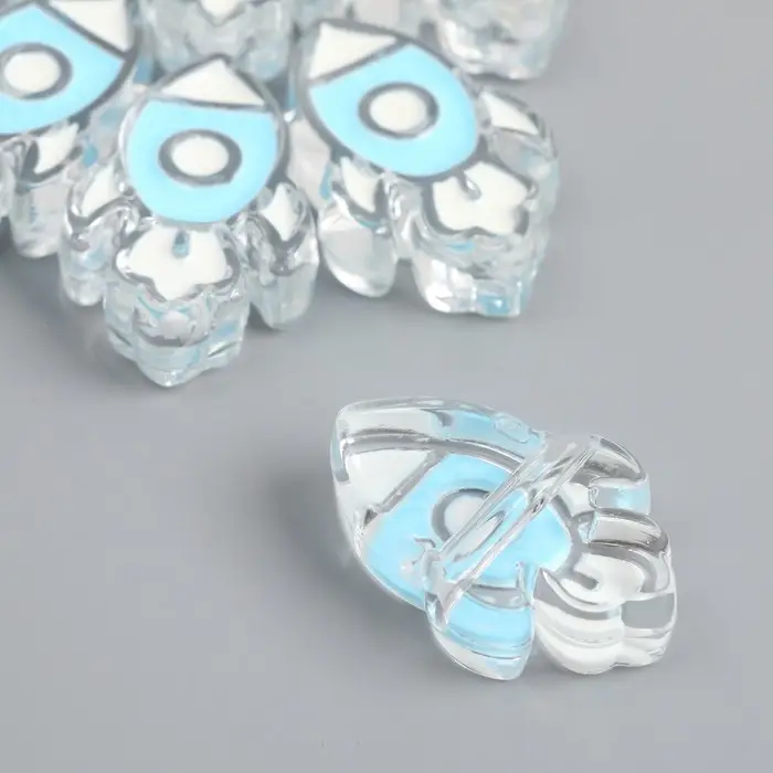 Бусина для рукоделия и плетения &laquo;Арт Узор. Голубая ракета&raquo;, пластик, 0.8&times;2.2&times;3.2 см