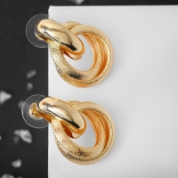 Серьги металл &laquo;Фьюче&raquo; круги плетения, цвет золото