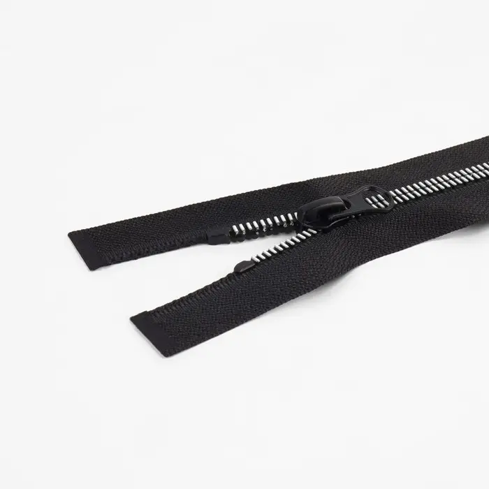 Молния &laquo;Трактор&raquo;, №5, разъёмная, замок автомат, 60 см, чёрная, белая