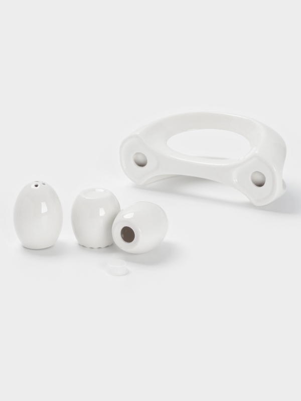 Набор для специй на бамбуковой подст 4 шт, солонка, перечница, салфетница, зубочист