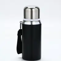 Термос "Calm and happy", чёрный, 600мл