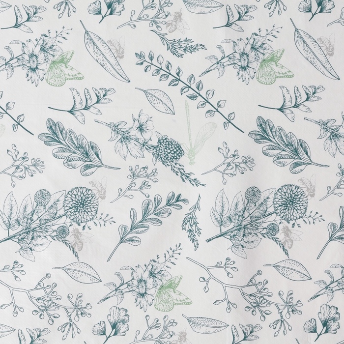 Скатерть на стол Доляна 137&times;180 см, бело-зеленая