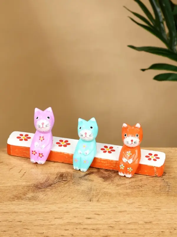 Сувенир "Котики на скамейке" дерево 18х4х7 см