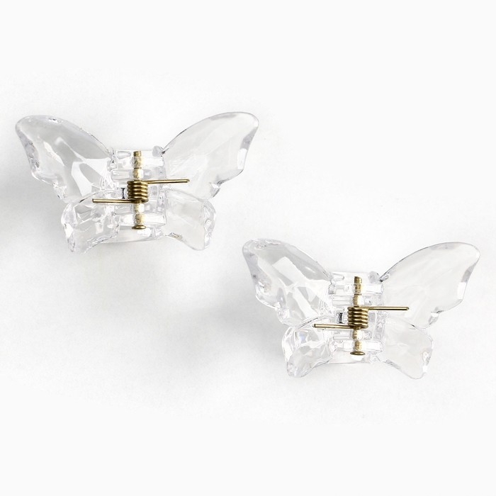 Краб для волос в форме бабочек &laquo;Ты совершенна&raquo;, 2 шт., 4 х 3 х 2.5 см