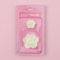Печати для теста и мастики Доляна &laquo;Лапы&raquo;, набор 2 шт, 4,5&times;5/ 3&times;3 см, пластик, молочные