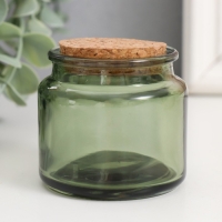 Банка для свечей стекло с пробкой "Зелёная" 100 мл 6,5х6,5х6,5 см Банка для свечей стекло с пробкой "Зелёная" 100 мл 6,5х6,5х6,5 см