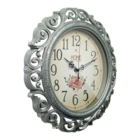 Часы настенные интерьерные "Классика", бесшумные, d-40.5 см, корпус оливковый с серебром