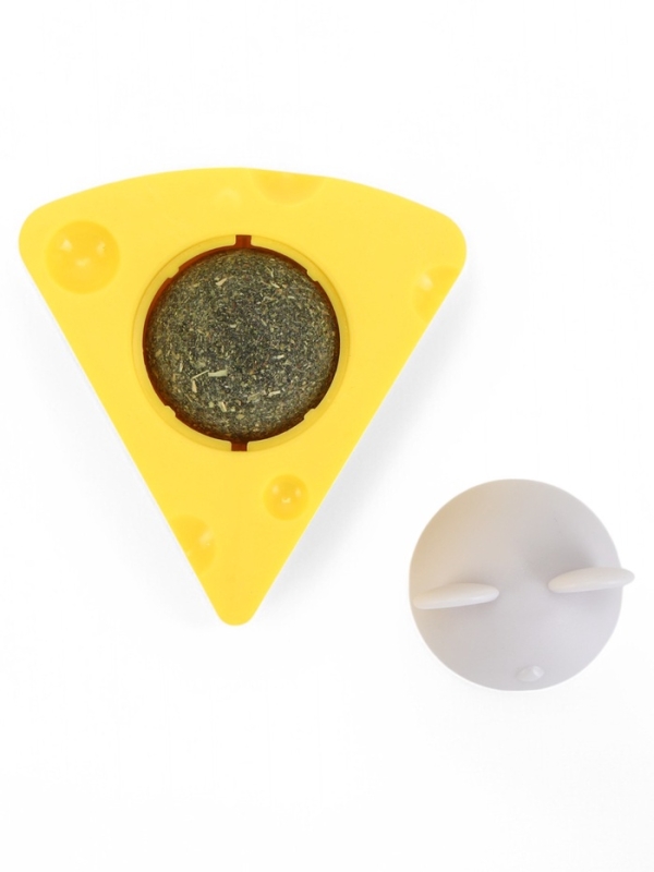 Игрушка для кошек из кошачьей мяты "Сыр" на основании, 5 х 4 см