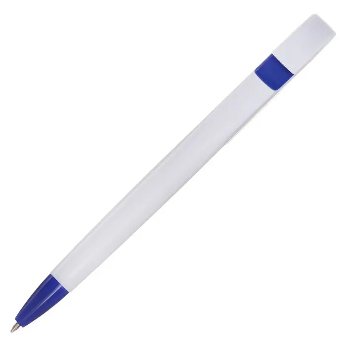 Ручка шариковая автоматическая Calligrata, 1.0 мм, клип 1&times;5 см, под логотип, корпус белый с синим, стержень синий
