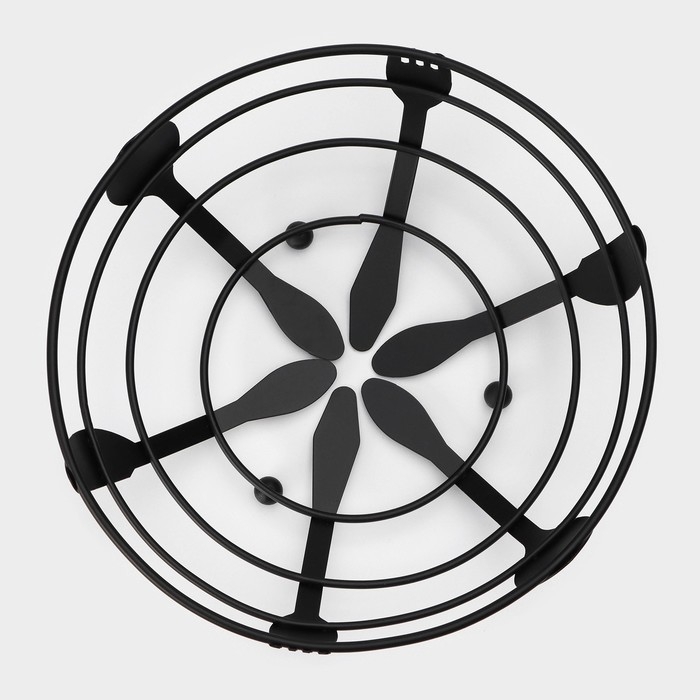 Фруктовница Доляна, 22&times;22&times;9,5 см, цвет чёрный