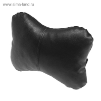 Подушка автомобильная косточка, на подголовник, экокожа, чёрный, 16х24 см