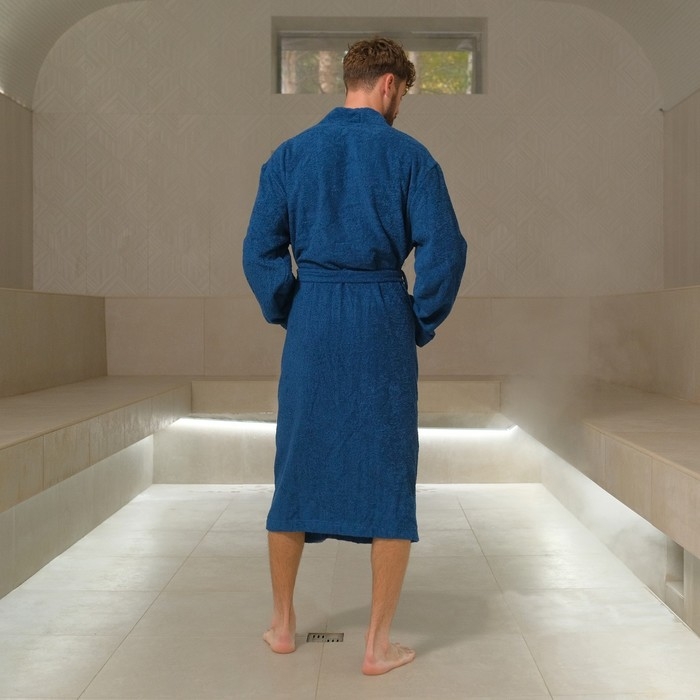 Халат махровый мужской «Глава семьи», размер 56-58, цвет синий Халат махровый мужской «Глава семьи», размер 56-58, цвет синий