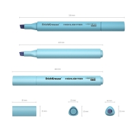 Маркер текстовыделитель ErichKrause Visioline V-17 Pastel, 0.6-4.5 мм, чернила на водной основе, голубой