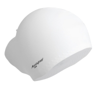 Шапочка для плавания силиконовая для длинных волос, цвет белый