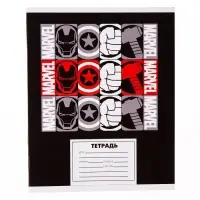 Тетрадь в клетку 24 листа, 4 вида МИКС, обложка мелованный картон, &laquo;Мстители&raquo;