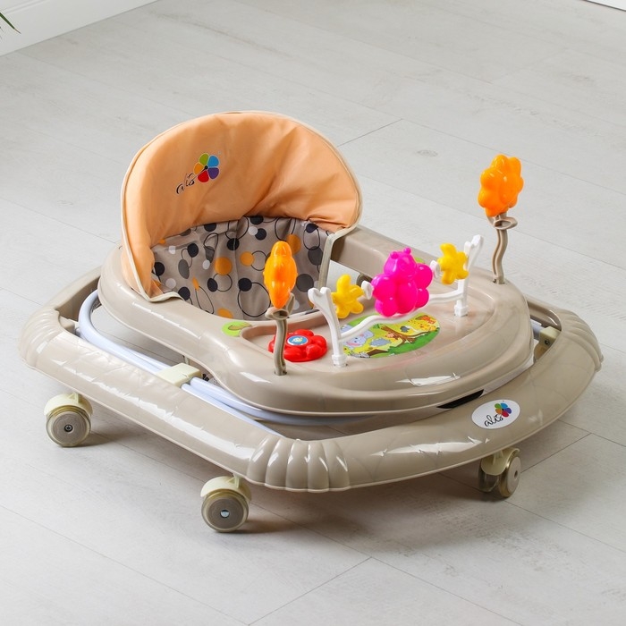 Ходунки &laquo;FLY C&raquo;, бежевый, 7 силик. колес, муз., свет