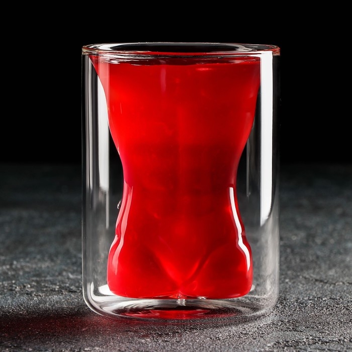 Стакан стеклянный с двойными стенками Magistro &laquo;Мужская фигура&raquo;, 200 мл