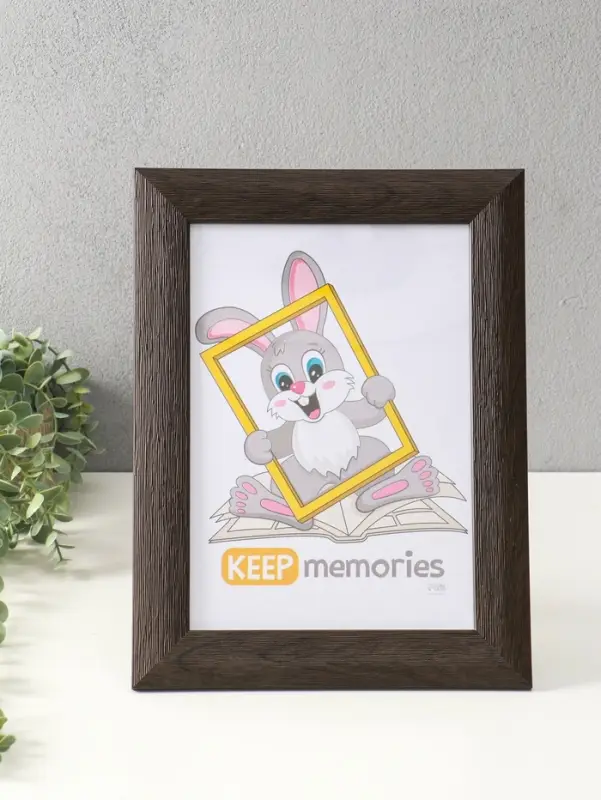 Фоторамка для фото 21х30 см (с ножкой) "Luxe Elegance" пластик, коричневый, (пластик экран)