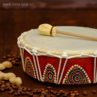 Сувенирный музыкальный инструмент "Бубен" 22х22х8 см МИКС