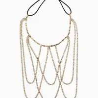 Цепочка на бедро бодичейн "Ярусы" со стразами, цвет белый в золоте