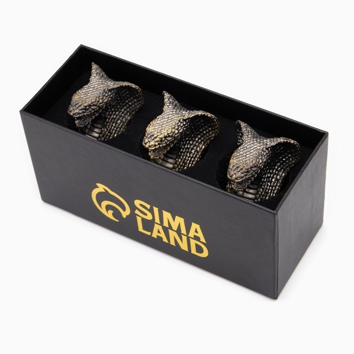 Стопки для водки символ года Стопки для водки символ года "Кобра", набор на 3 персоны, стопка 50 мл, новый год, бронза