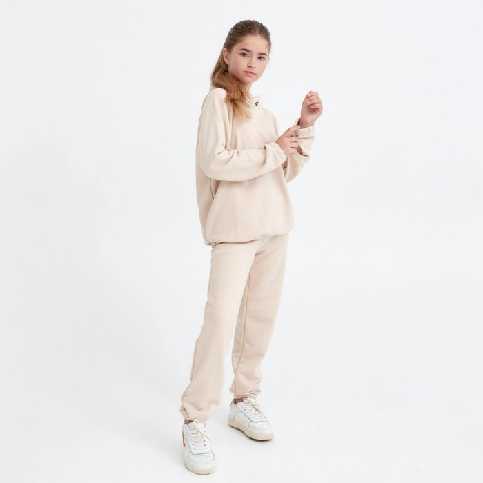 Костюм детский (худи, брюки) Casual Collection KIDS цвет бежевый, рост 128