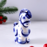 Сувенир Конь, 9х7х3,5см, гжель