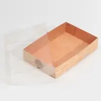 Кондитерская упаковка, коробка для макарун с PVC крышкой, &laquo;Крафт&raquo;, 18 х 12 х 3.5 см