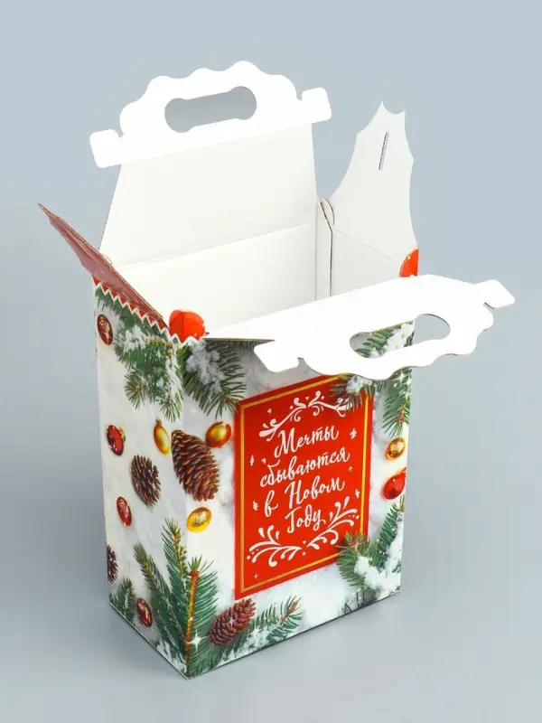 Подарочная коробка Новогодняя Корпоратив "Акцент" 20,3 х 12,3 х 41 см