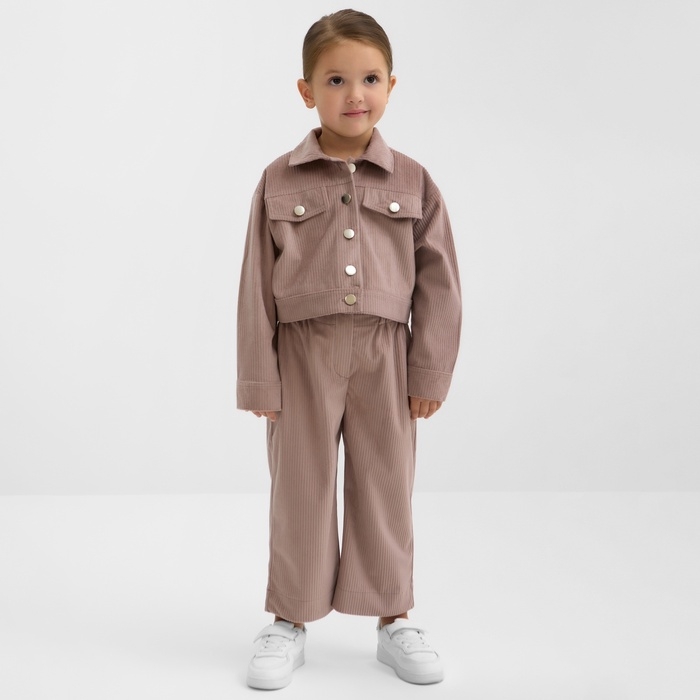 Костюм для девочки KAFTAN Костюм для девочки KAFTAN "Velvet", размер 30 (98-104), цвет кофе