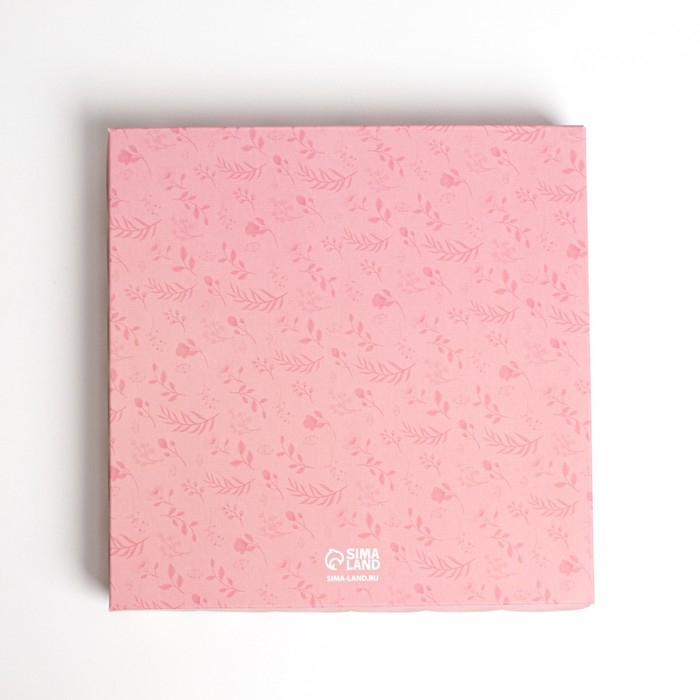 Коробка для печенья, кондитерская упаковка с PVC крышкой, &laquo;Камень&raquo;, 21 х 21 х 3 см