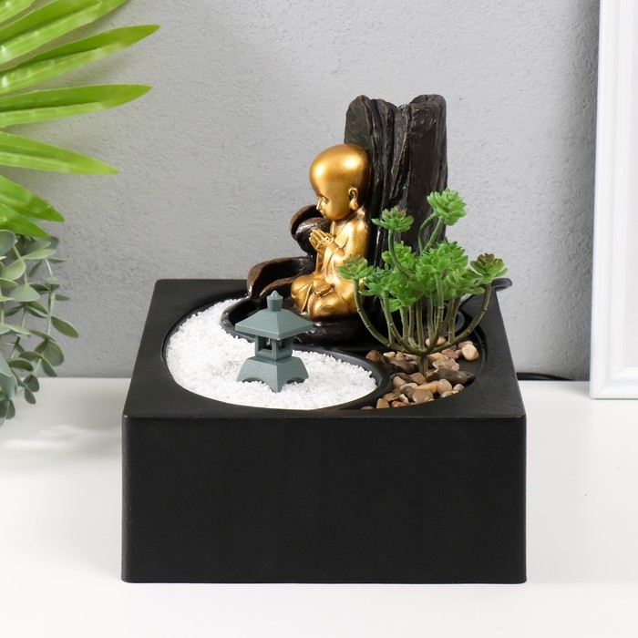 Фонтан настольный от сети, подсветка Фонтан настольный от сети, подсветка "Маленький хотей - Гармония" 29х21х22 см