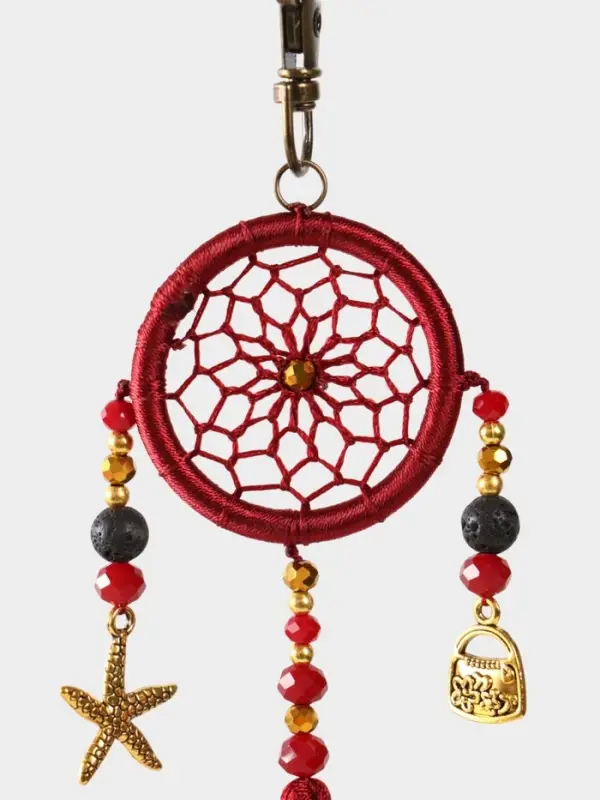 Брелок ловец снов, 17 см, бордовый