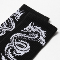 Носки, цвет черный/белый дракон, р-р 29 Носки, цвет черный/белый дракон, р-р 29